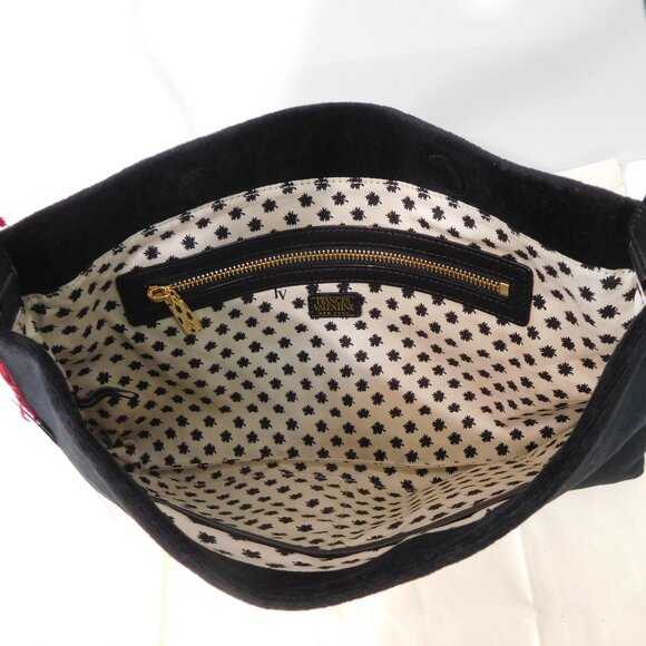 FRANCES VALENTINE ~ BLACK VELOUR POOCH BAG ~ velvet - Picture 6 of 16
